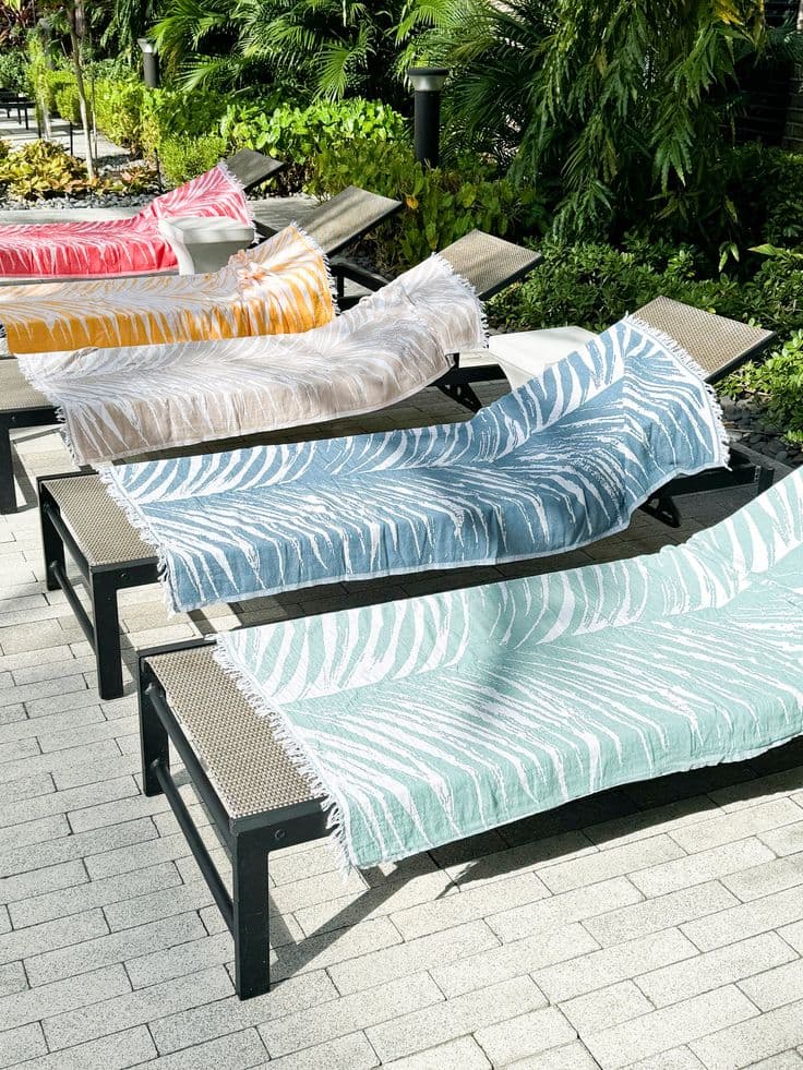 Professional-grade pool towel in durable cotton